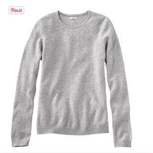 NWT L.L. Bean Gray Cashmere Sweater